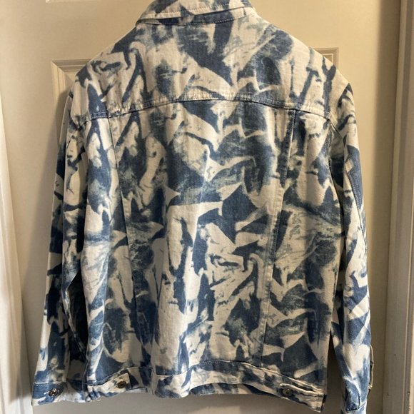 Bleach Tie-Dye Jean Trucker Jacket LG - Picture 2 of 8